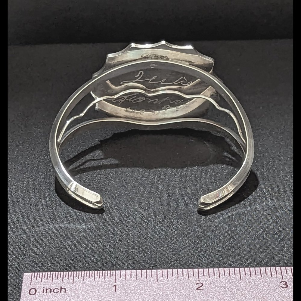 Large MAJESTIC Silver & Black Spider HALLOWEEN Sterling Silver Dichroic Bracelet - Picture 11 of 13